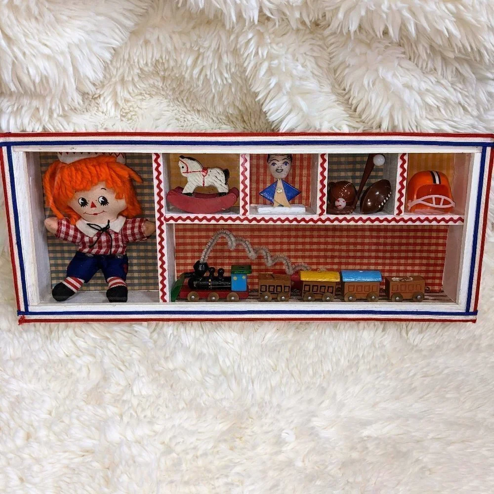 Raggedy Andy & Vintage Toys Shadow Box